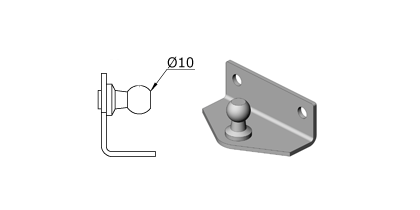 Technical drawing - Endfitting - Brackets ball