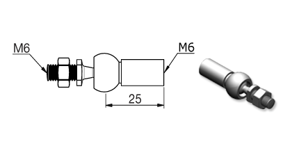 Technical drawing - Endfitting - Balljoint Technical drawing - Endfitting - Balljoint