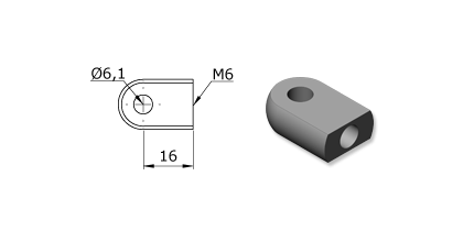 Technical drawing - Endfitting - Eye